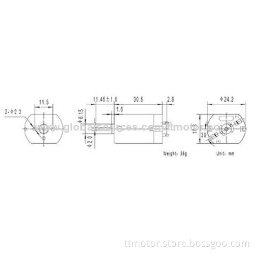 18V Door Lock Actuators dc micro Motor, 30.5mm Length, 5,600rpm No Load Speed